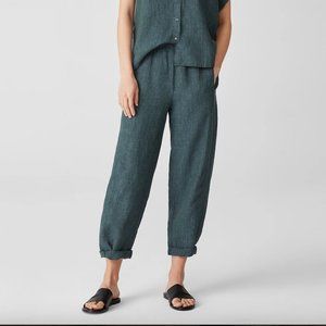 Eileen Fisher Washed Organic Linen Delave Lantern Pant in EUCALYPTUS